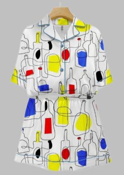 Abstract Wine Art Print Pajama Set