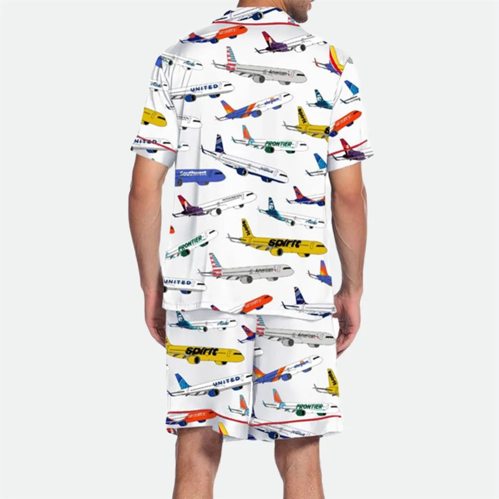 Airline Aircraft Satin Pajama Set For Men - Image 2