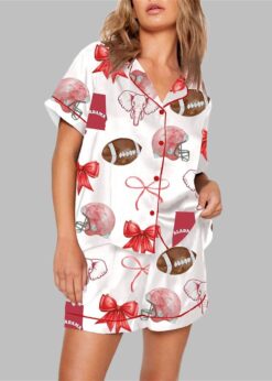 Alabama Bow Aesthetic Game Day Pajama Set