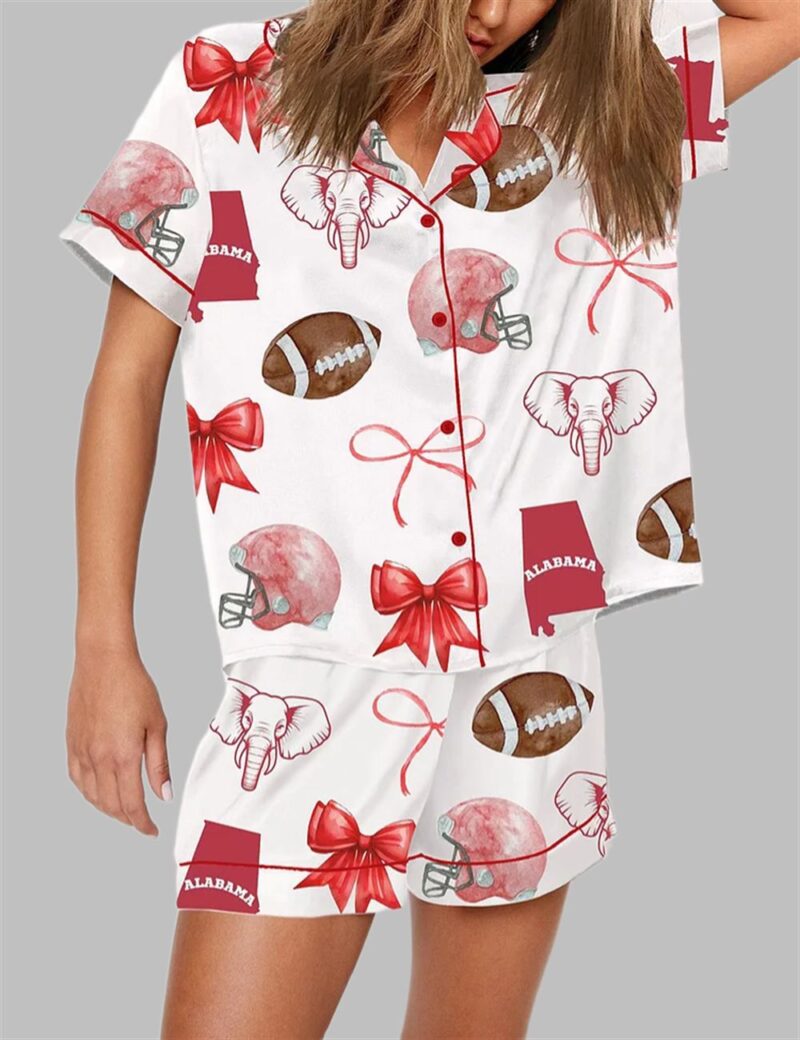 Alabama Bow Aesthetic Game Day Pajama Set - Image 2