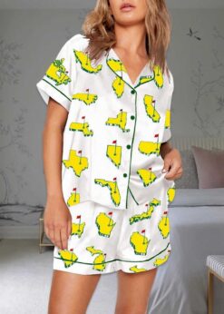 All Masters Style Golf Print Pajama Set