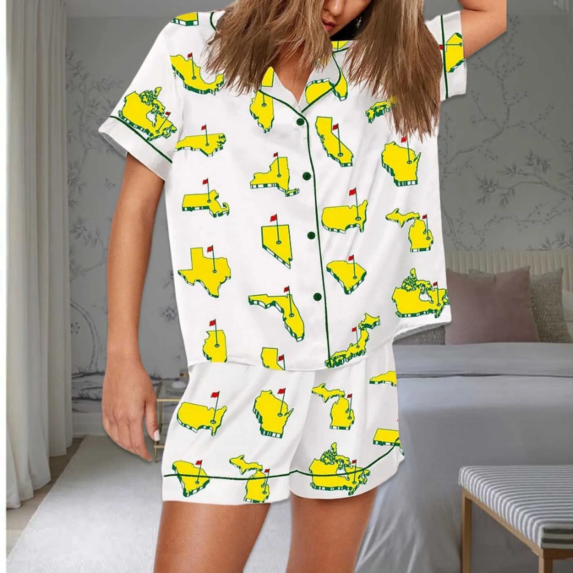All Masters Style Golf Print Pajama Set - Image 3