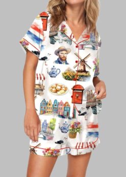 Amsterdam Keukenhof Tulip Pajama Set For Women