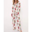 Angel Pattern With Stars Satin Pajama Set For Women