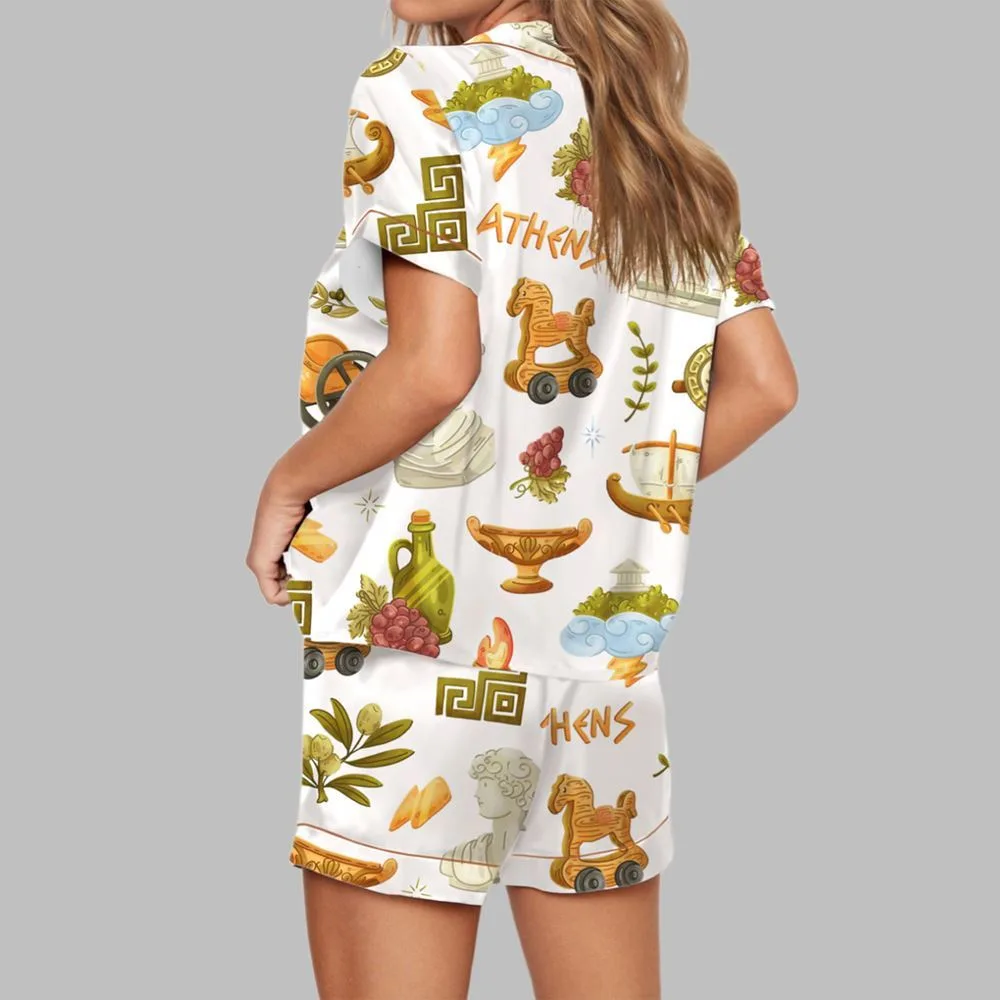 Antique Greece Pajama Set For Women - Image 2