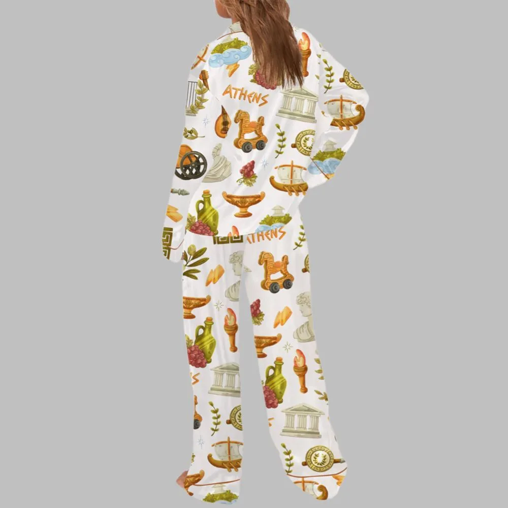 Antique Greece Pajama Set For Women - Image 3