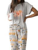 Aperol Spritz Casual Pajama Set For Women