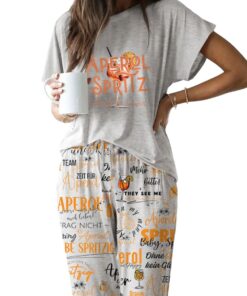 Aperol Spritz Casual Pajama Set For Women