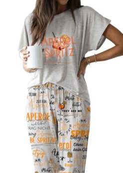 Aperol Spritz Casual Pajama Set For Women