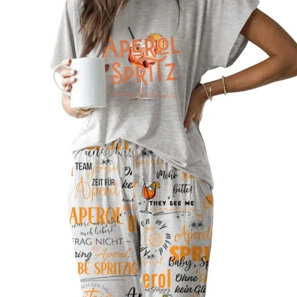 Aperol Spritz Casual Pajama Set For Women