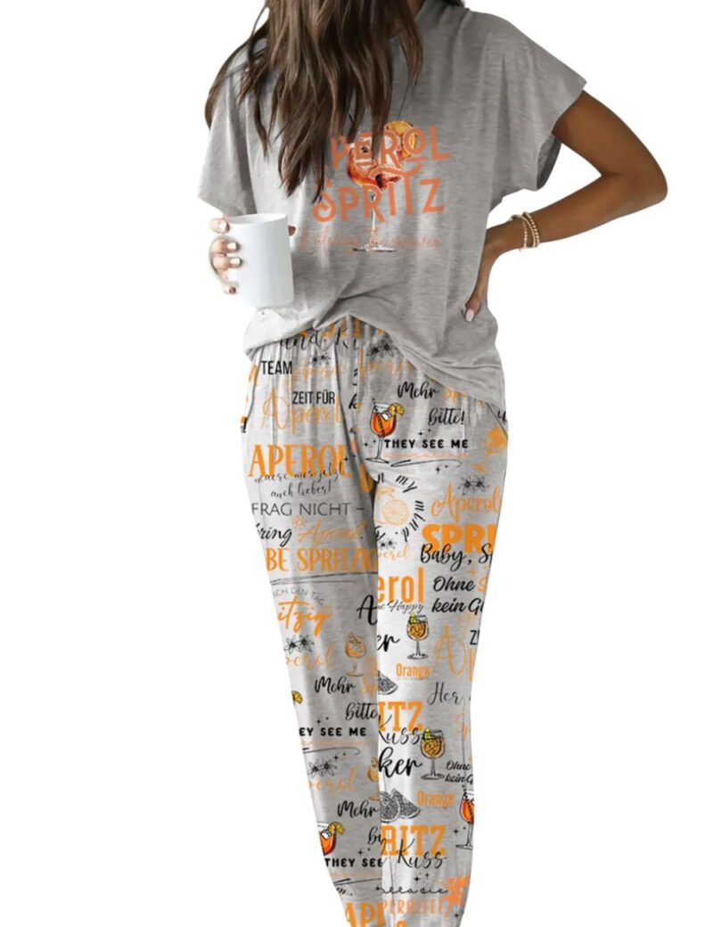 Aperol Spritz Casual Pajama Set For Women - Image 2