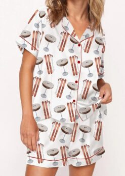 Apres Ski Martini Satin Pajama Set For Women