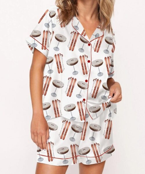 Apres Ski Martini Satin Pajama Set For Women