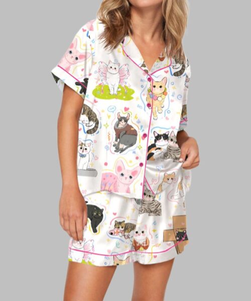 Art Kitten Cute Pet Pajama Set For Women