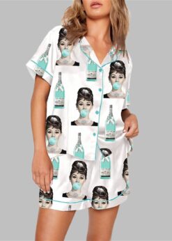 Audrey Hepburn Tiffany's Champagne Pajama Set