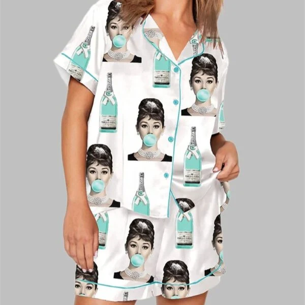 Audrey Hepburn Tiffany's Champagne Pajama Set