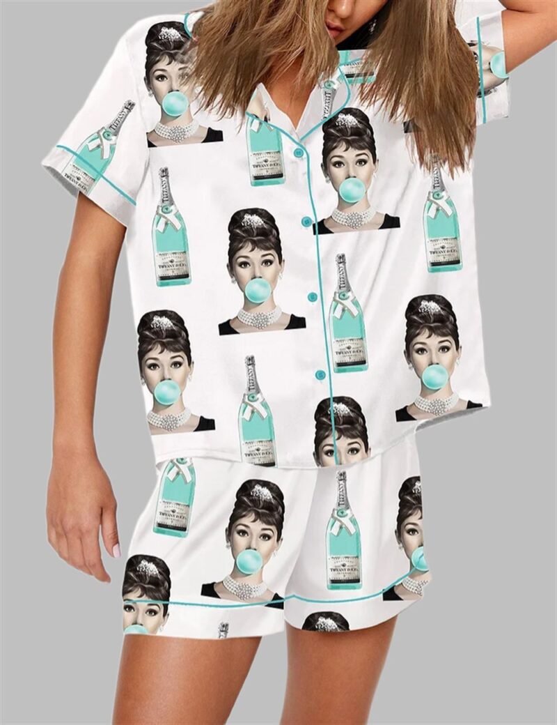 Audrey Hepburn Tiffany's Champagne Pajama Set - Image 3