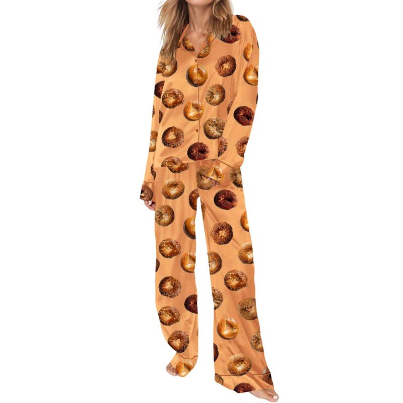 Bagel Satin Pajama Set For Women - Image 7