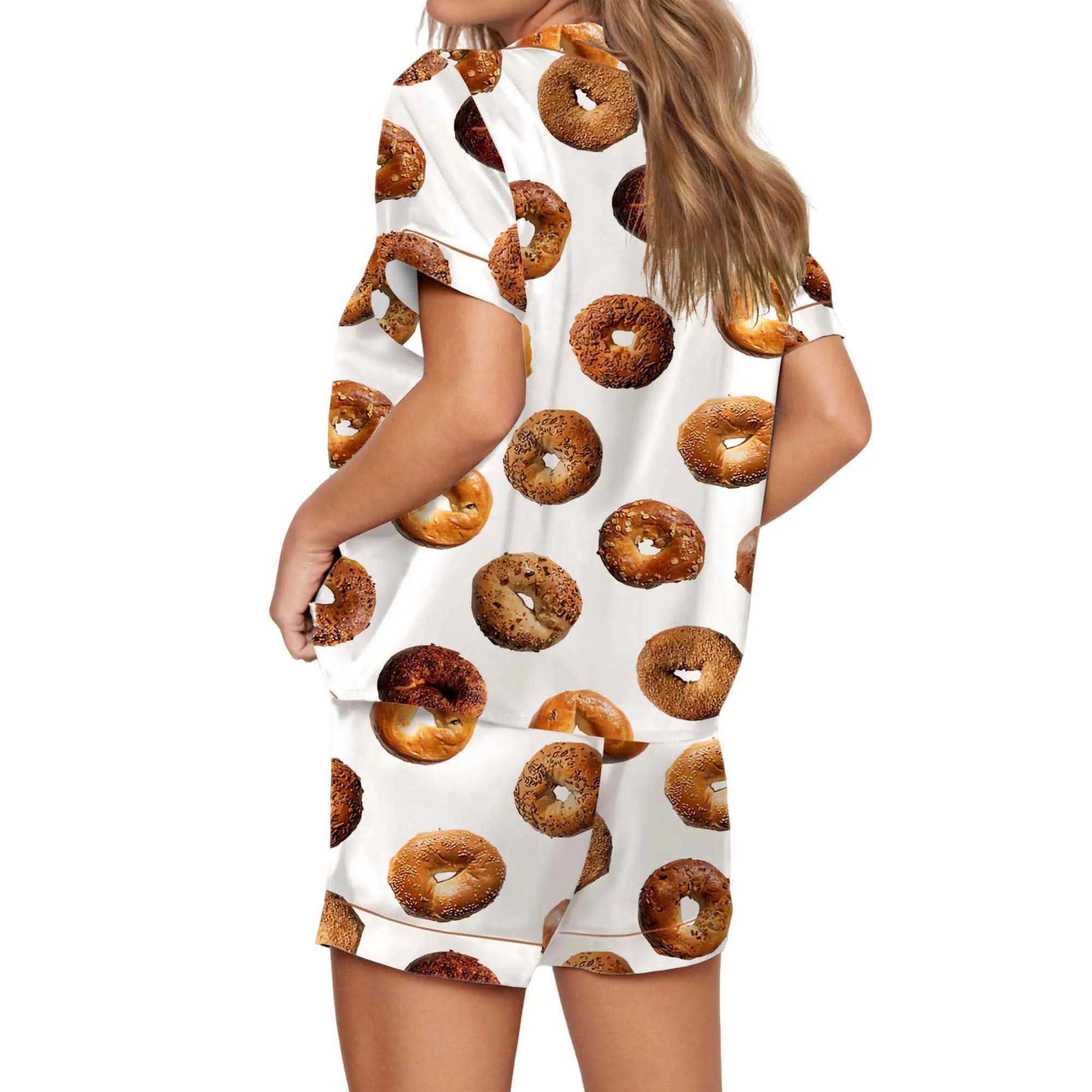 Bagel Satin Pajama Set For Women - Image 4