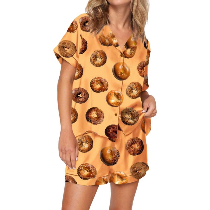 Bagel Satin Pajama Set For Women - Image 3