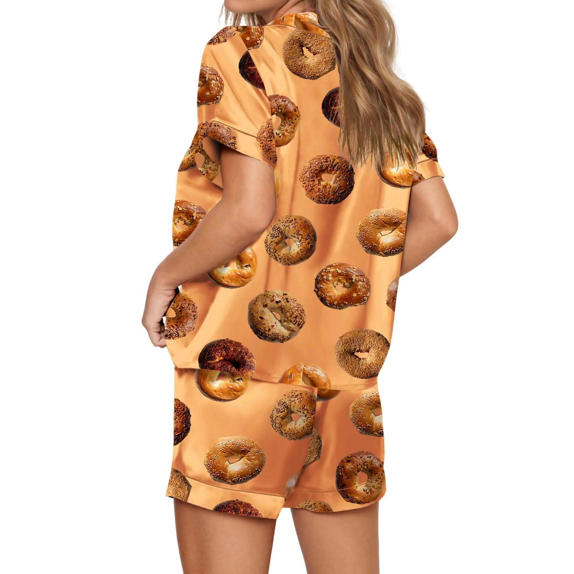 Bagel Satin Pajama Set For Women - Image 5