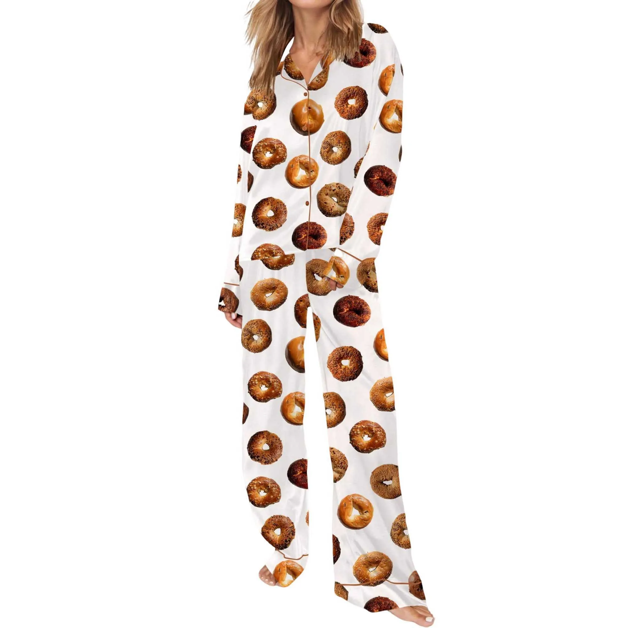 Bagel Satin Pajama Set For Women - Image 6