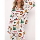 Baseball Christmas Satin Pajama Set For Women