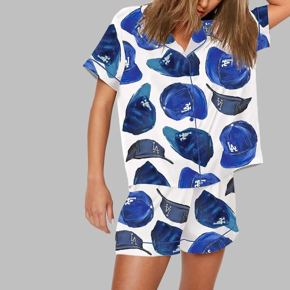 Baseball Dodger Hat Print Pajama Set - Image 2