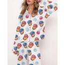 Baseball Ice Cream Drip Satin Pajama Set For Women