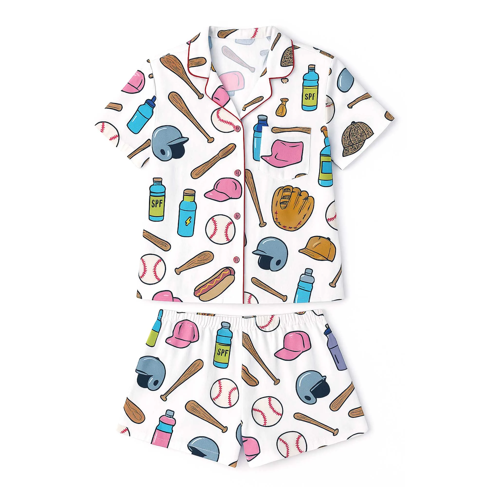 Baseball Mom Satin Pajama Set For Women - Image 2