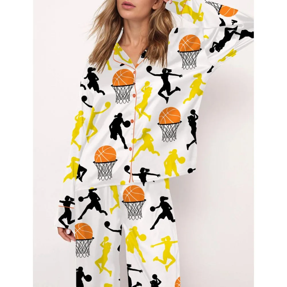 Basketball Satin Pajama Set For Women - Image 3