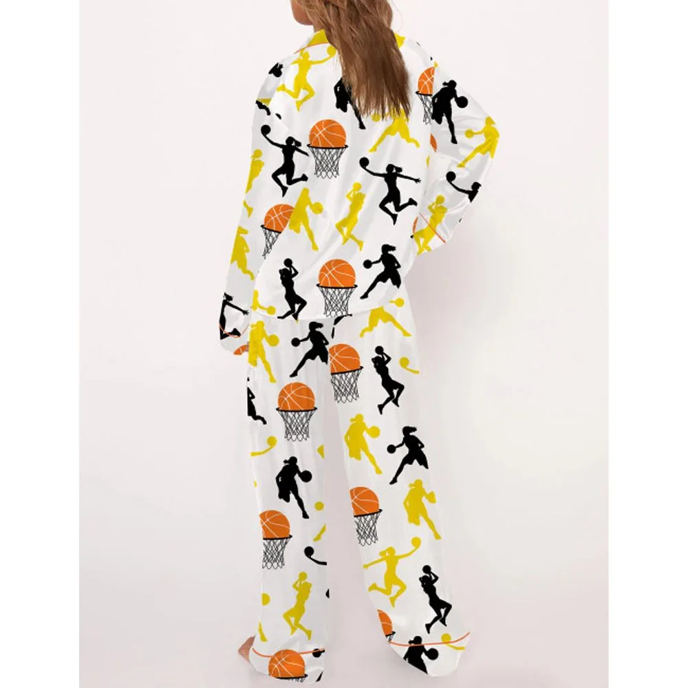 Basketball Satin Pajama Set For Women - Image 4