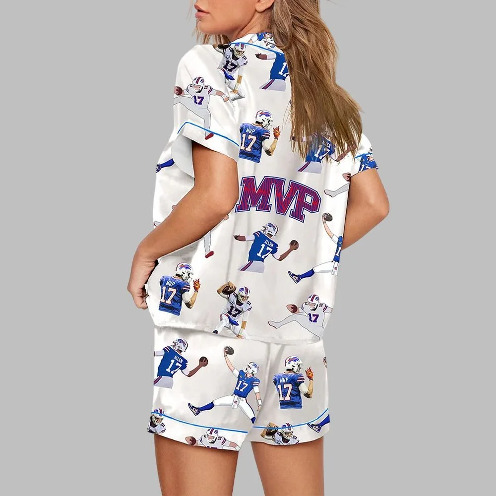 Be Good Do Good God Bless and Go Bills Josh Allen MVP Pajama Set - Image 3