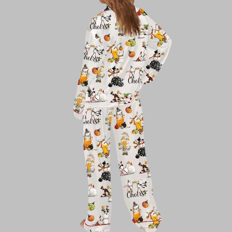 Beer Drinking Snowman Pajama Set - Image 3