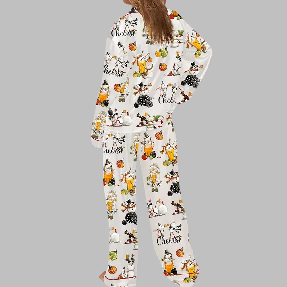 Beer Drinking Snowman Pajama Set - Image 3
