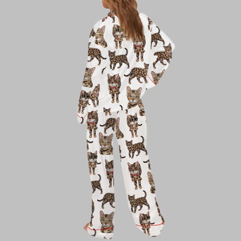 Bengal Cat Pajama Set For Women - Image 3