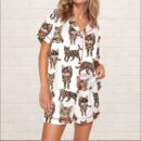 Bengal Cat Silky Satin Pajama Set