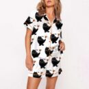 Black Cat No Kings In America Anti Pajama Set For Women