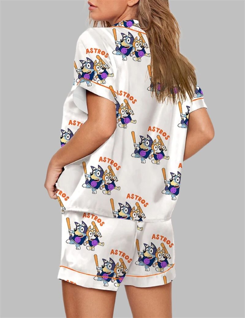 Blue Dog Astros Baseball Print Pajama Set - Image 3