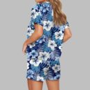 Blue Hawaiian Floral Pajama Set