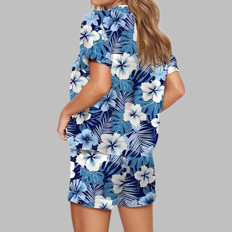 Blue Hawaiian Floral Pajama Set - Image 3