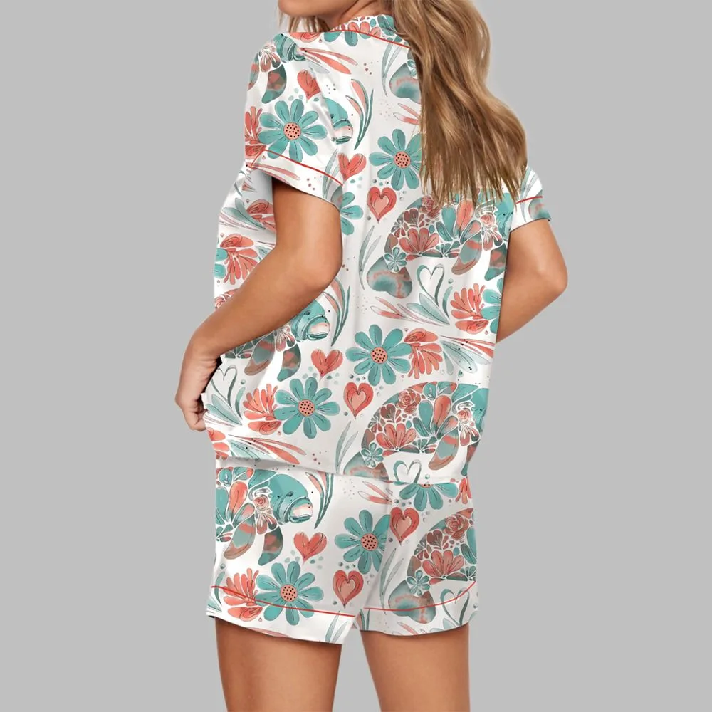 Boho Floral Manatee Pajama Set - Image 3
