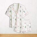 Breakfast Of Champs Short Sleeve Satin Pajama Set For Women
