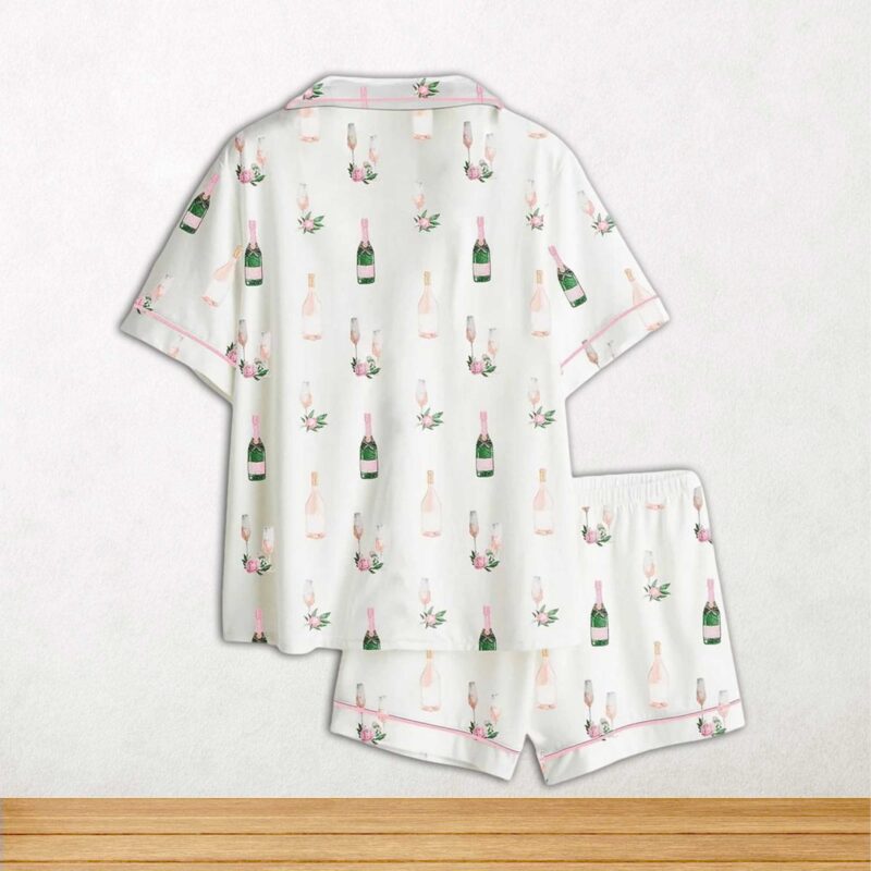 Breakfast Of Champs Short Sleeve Satin Pajama Set For Women - Image 2