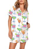 Bright Cocktail Trio Aperol Spritz Margarita Paloma Coastal Cowgirl Pajama Set