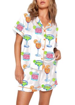 Bright Cocktail Trio Aperol Spritz Margarita Paloma Coastal Cowgirl Pajama Set