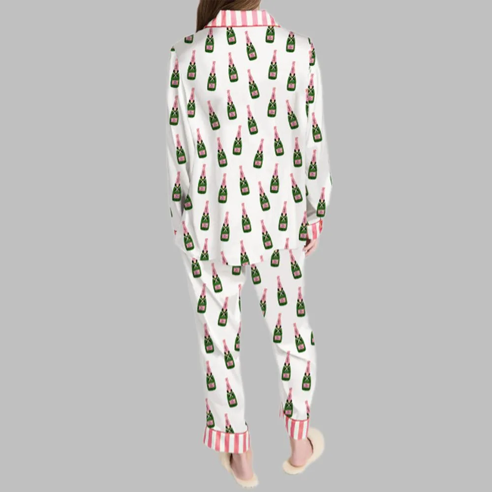 Bubbly Champagne Pajama Set For Women - Image 3