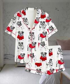 Bulldogs Football Satin Pajama Set
