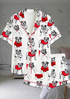 Bulldogs Football Satin Pajama Set