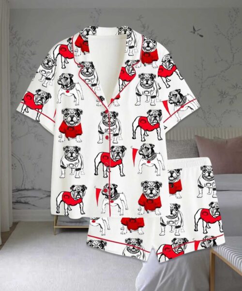 Bulldogs Football Satin Pajama Set